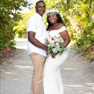 Wedding dress off the shoulder mermaid